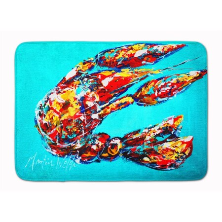 Carolines Treasures Lucy the Crawfish in blue Machine Washable Memory Foam Mat MW1161RUG